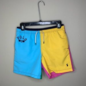 Boys Ralph Lauren Colorblock Traveler Swim Trunks